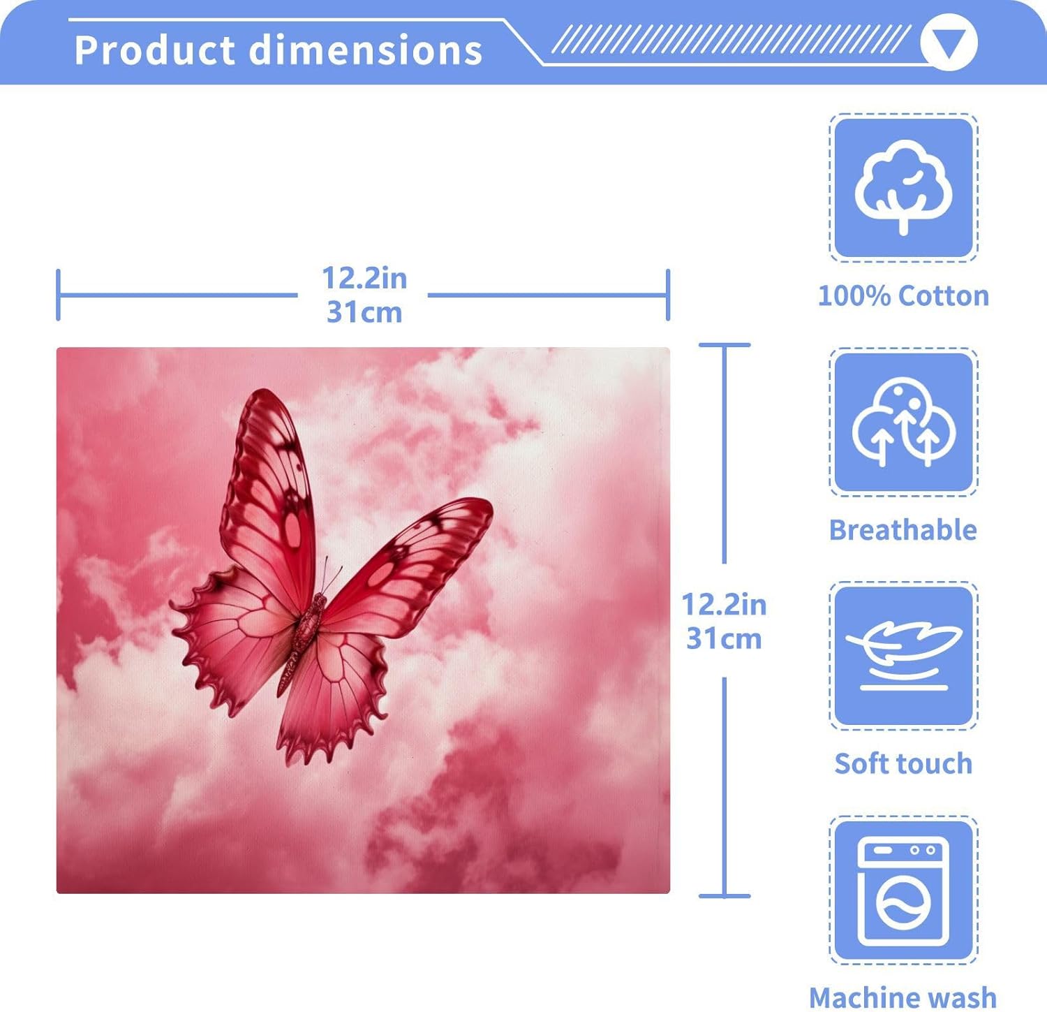 Perfect-Sized Pink Butterfly Washcloth Set