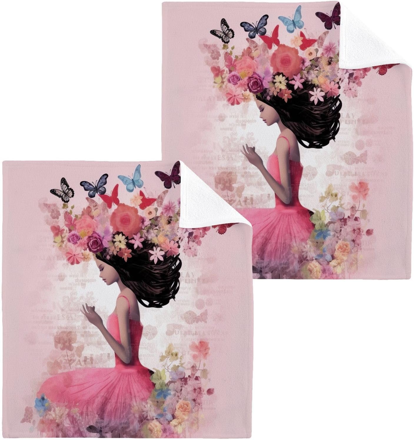 Yettasbin Soft Reusable Wash Cloths for Faces Hands 2-Pack