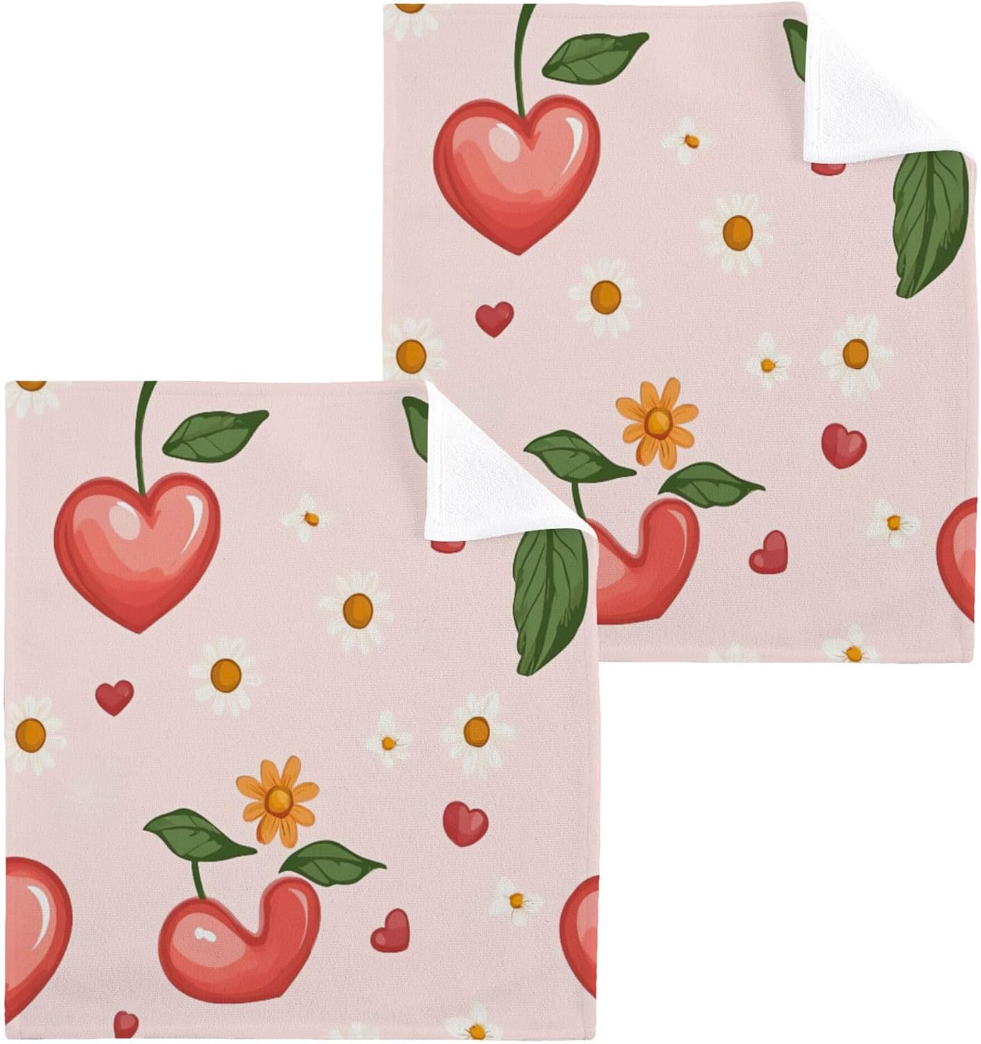 Xigua Cute Flower Washcloth Set - 2-12 X 12 Inch