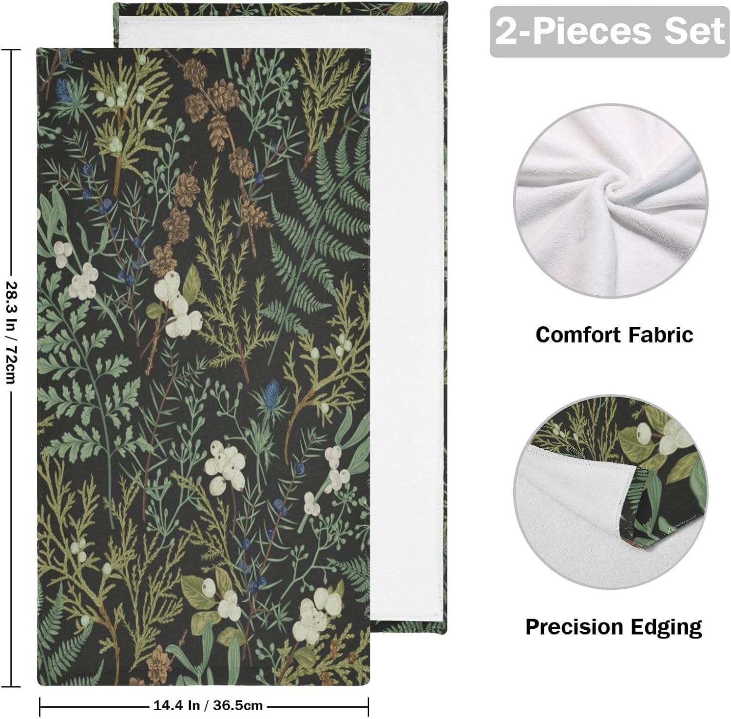 XALOGEER Botanical Floral Hand Towels Set