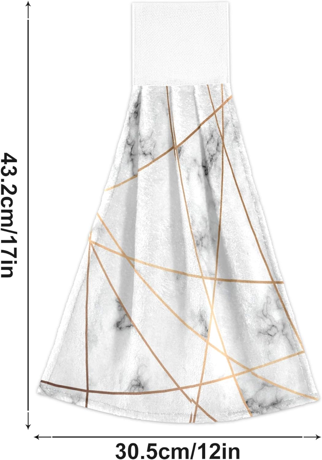 Aslsiy Black and White Marble Hanging Kitchen Towels
