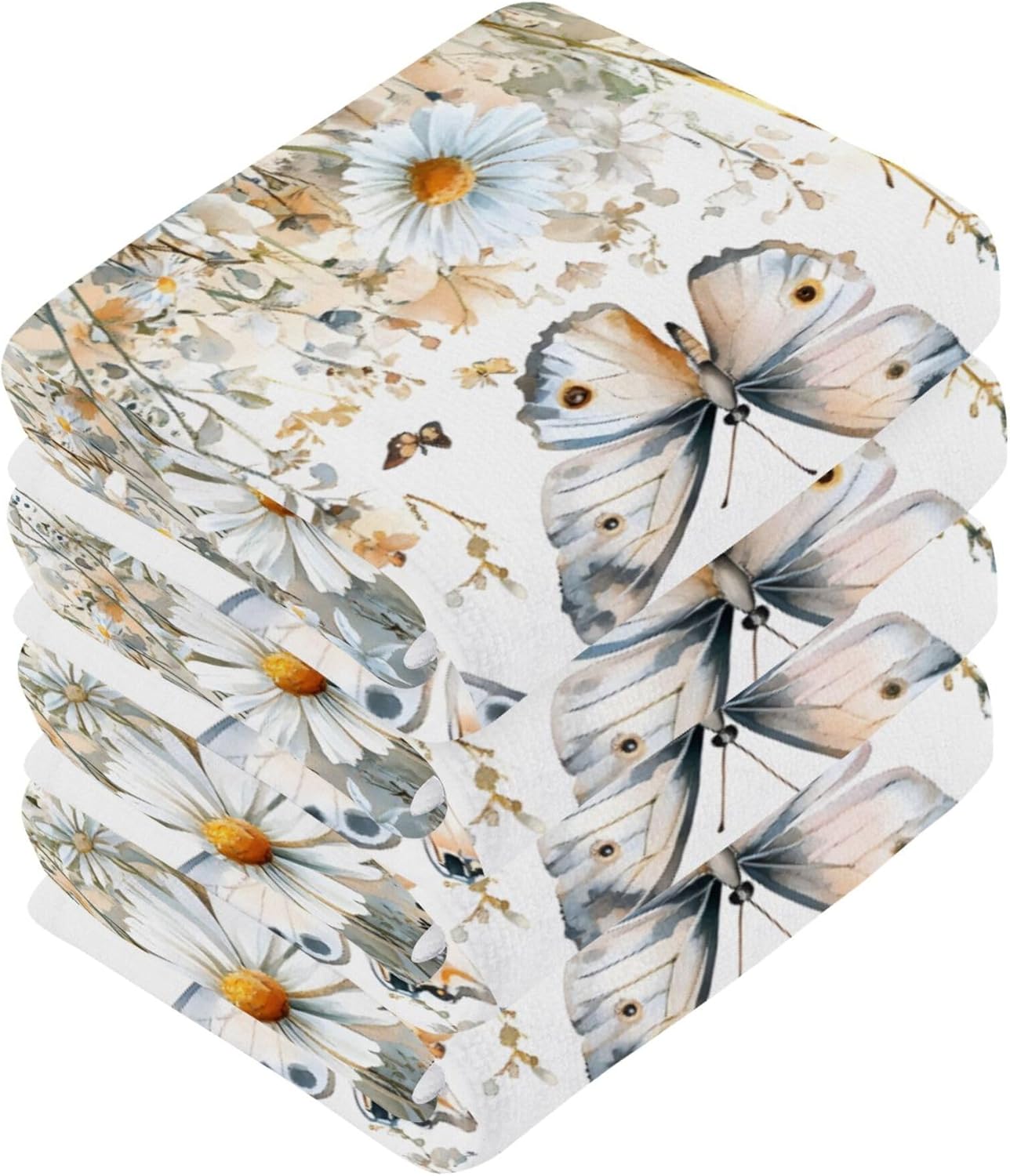 Xigua Wildflowers Multi-Purpose Washcloth Set for Fast Drying
