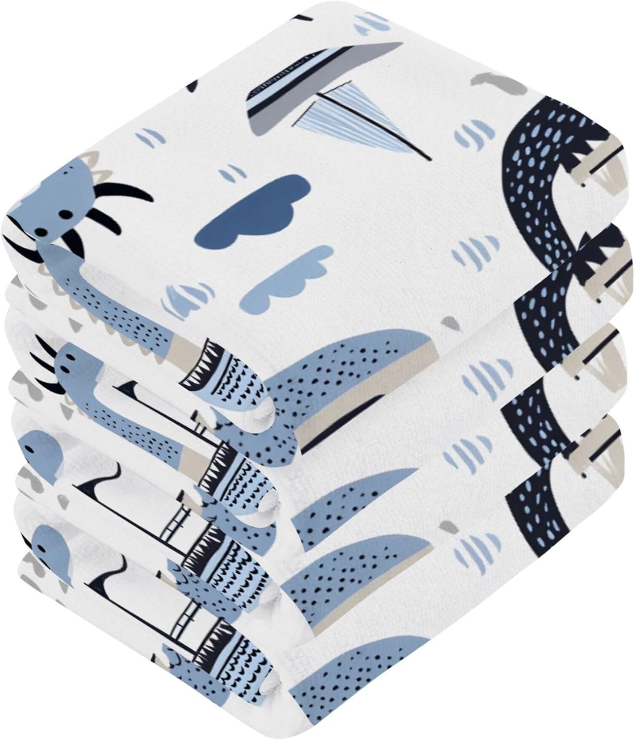 Viking Dragon Ship Washcloth Set - Fast Drying MultiPurpose Face Body Towels