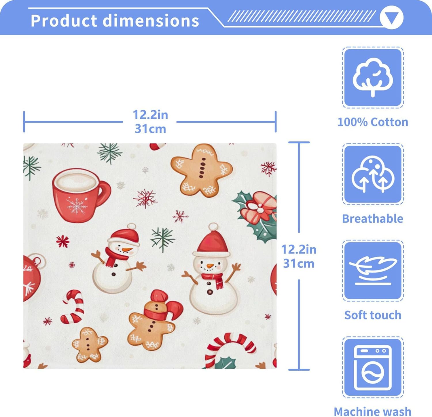 Cute Christmas Washcloth Set - Fast Drying Multi-Purpose