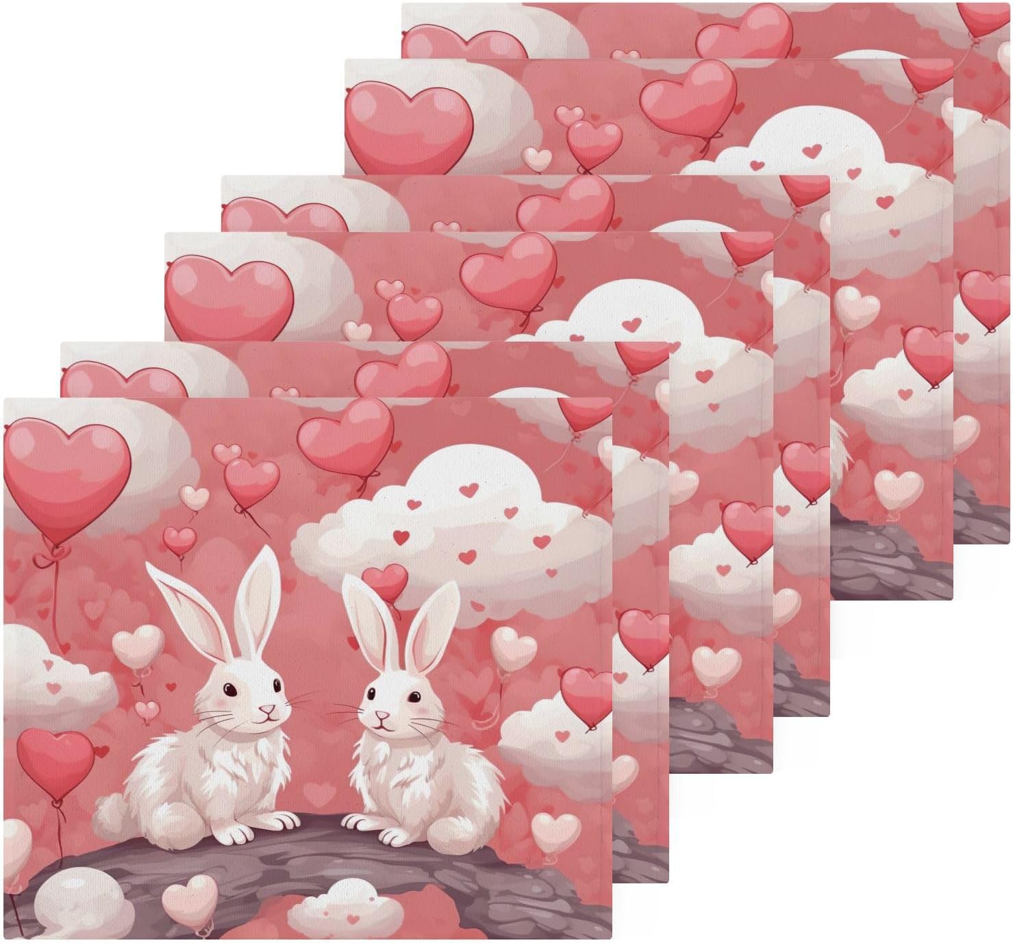 YETTASBIN Bunny Heart Washcloth Set 2-Pack