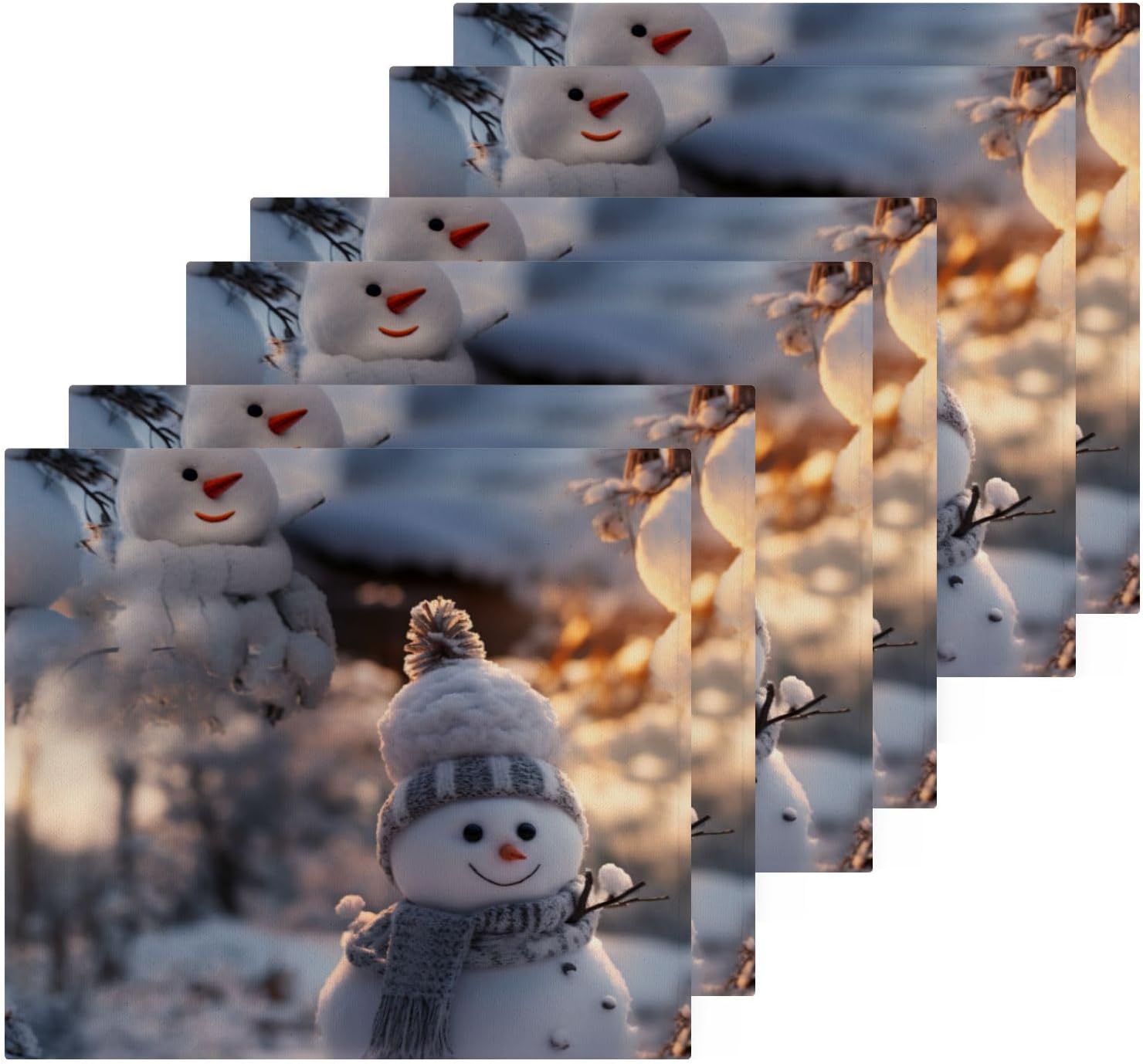 Christmas Snowman Washcloth 2-Pack Soft AbsorbentReusable Baby Face Towels