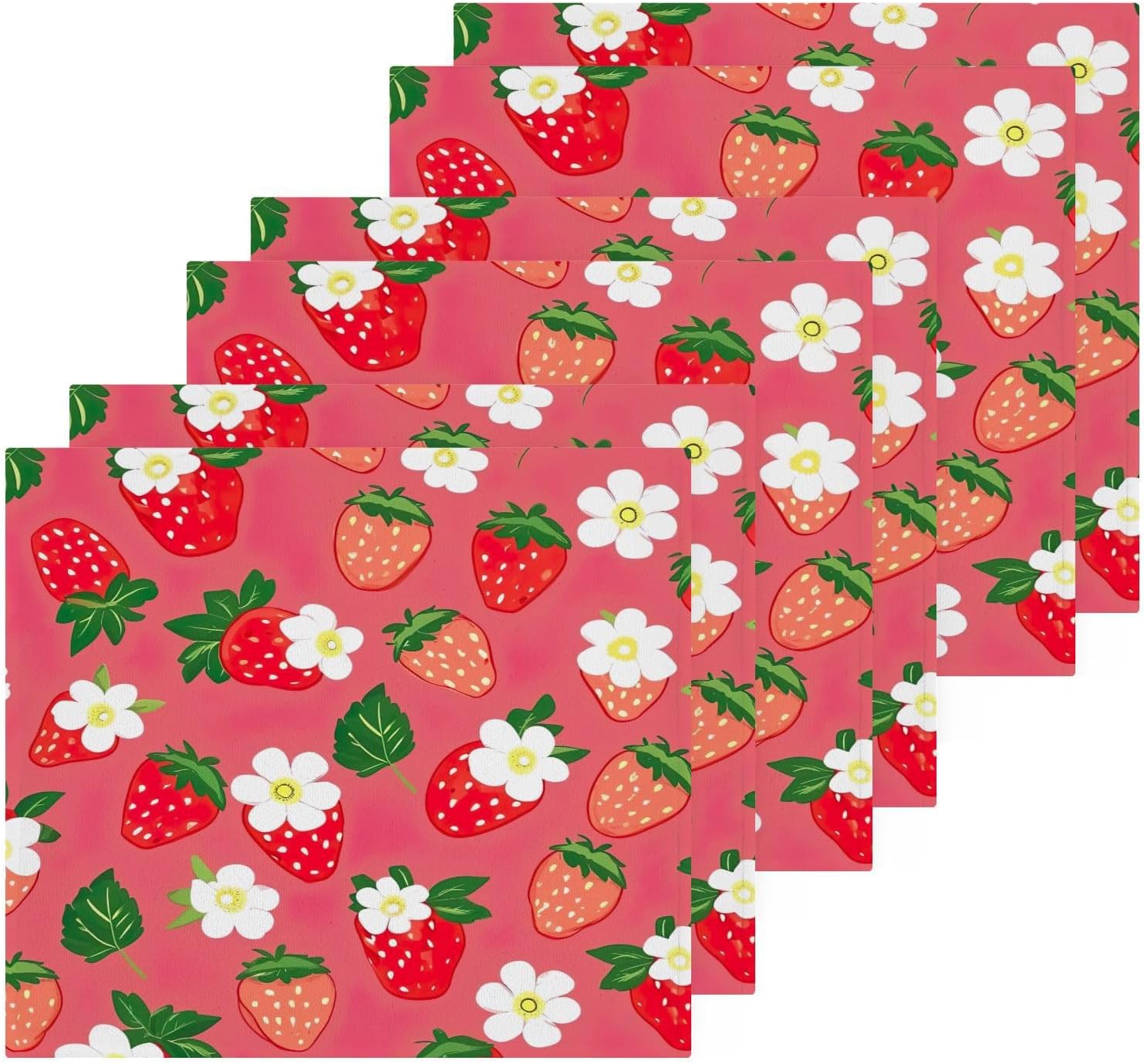 YETTASBIN Strawberry Washcloths 2 Pack