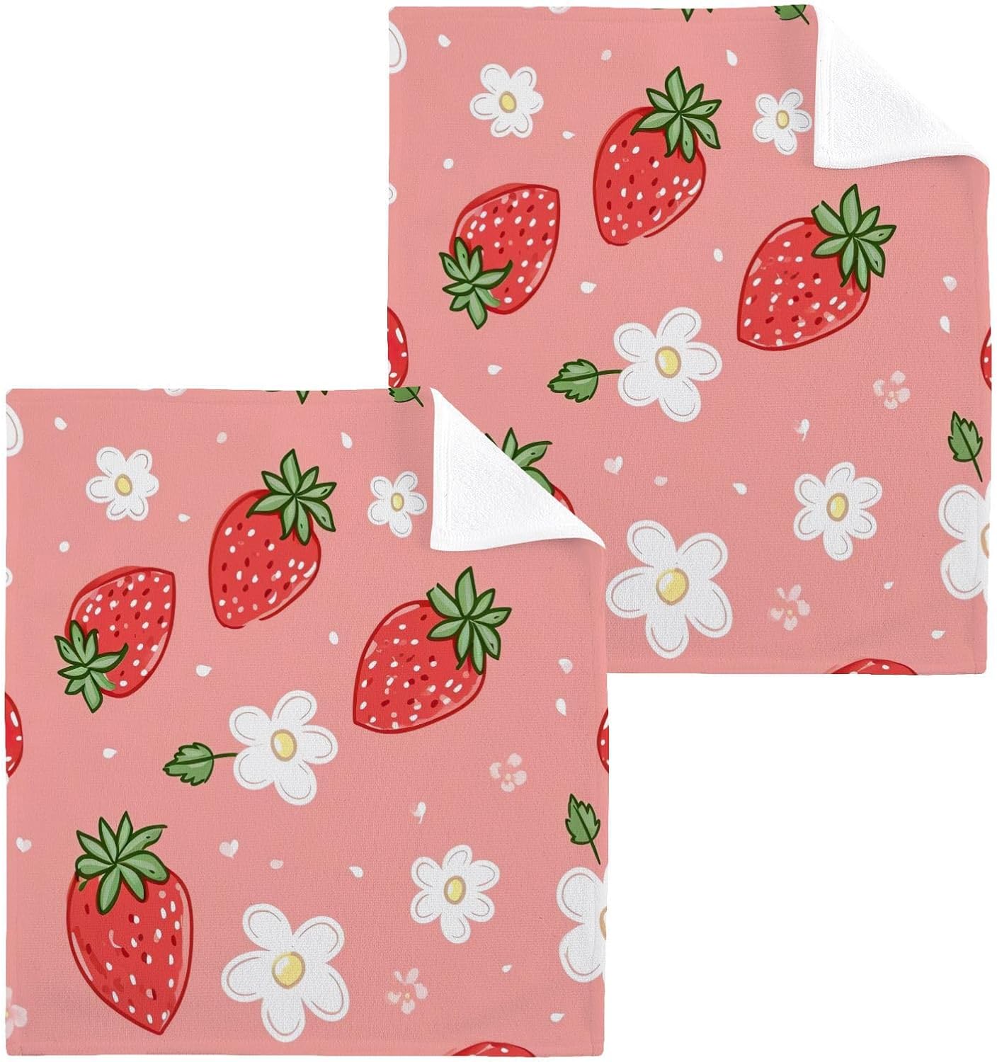 YETTASBIN Strawberry Washcloths 2 Pack 1
