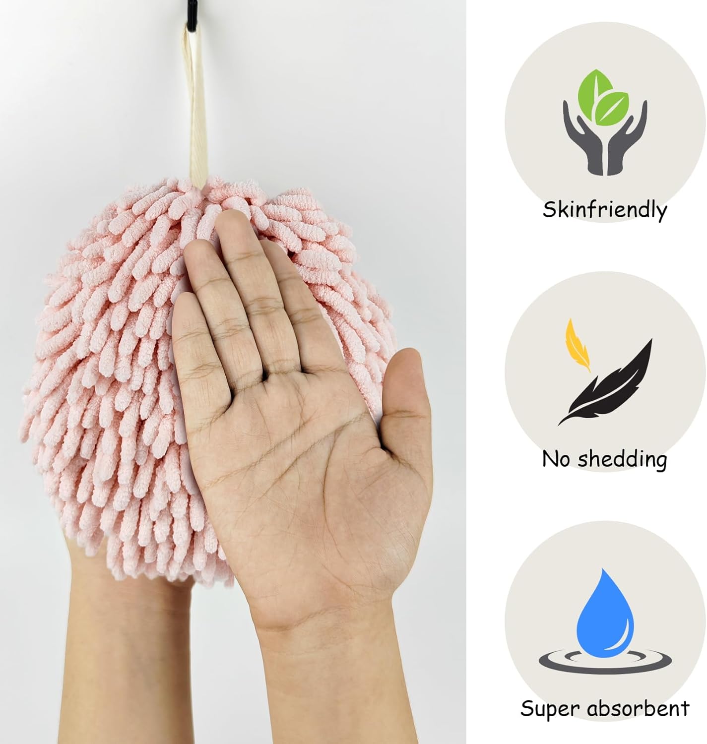 MEET WANT Fuzzy Ball Hand Towels