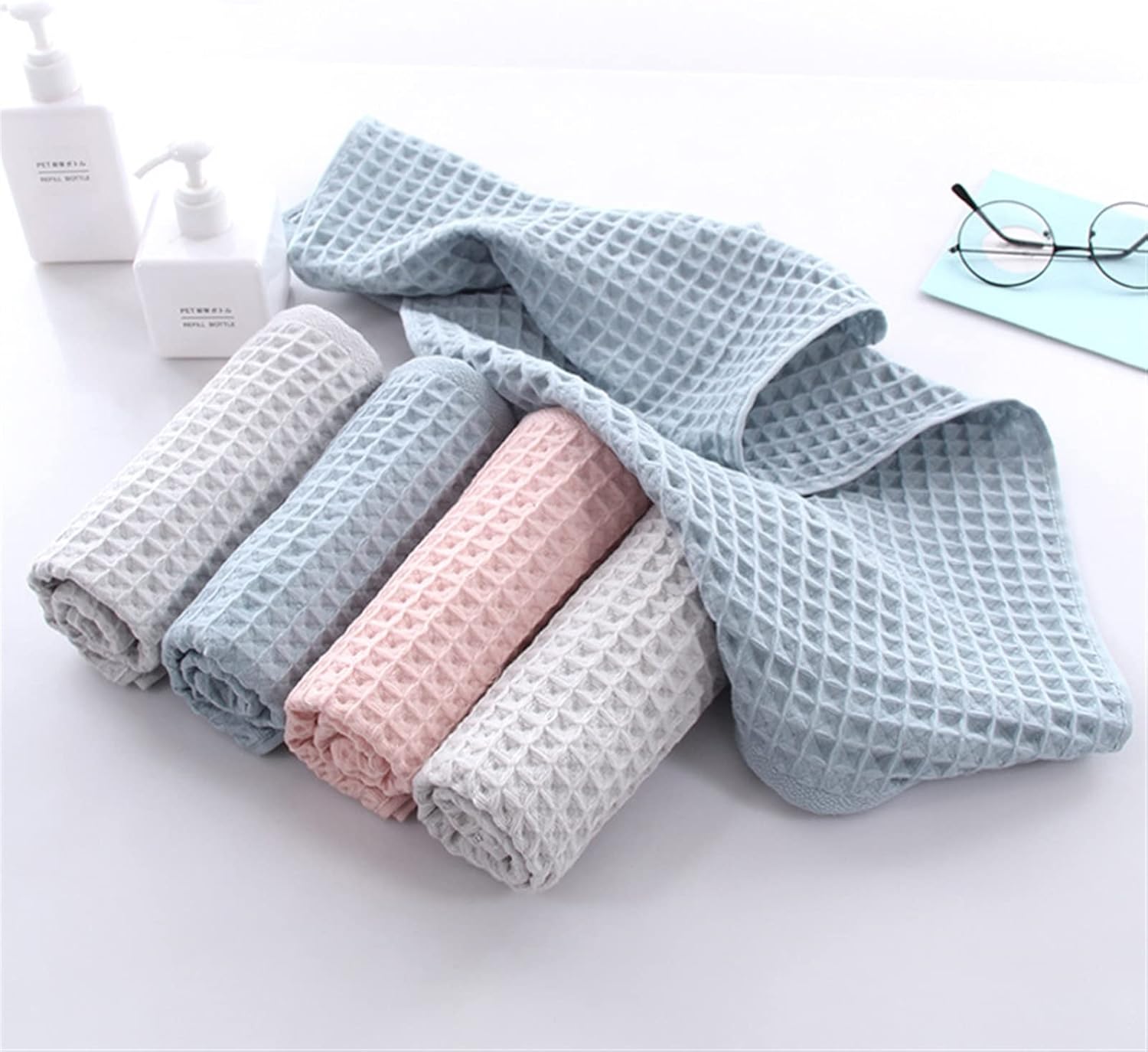 LLYLIKE Soft Cotton Bath Washcloth for Adults Durable Absorbent Grey