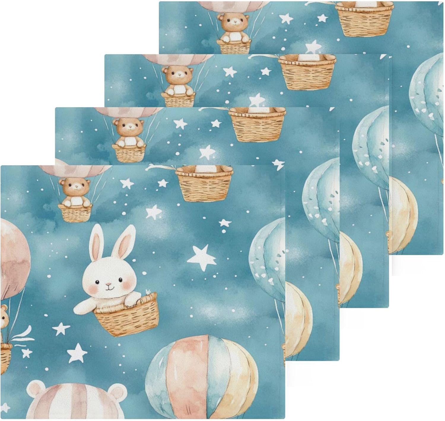 Quick-Drying 12x12 Absorbent Washcloth with Bear Ideal for Home Travel