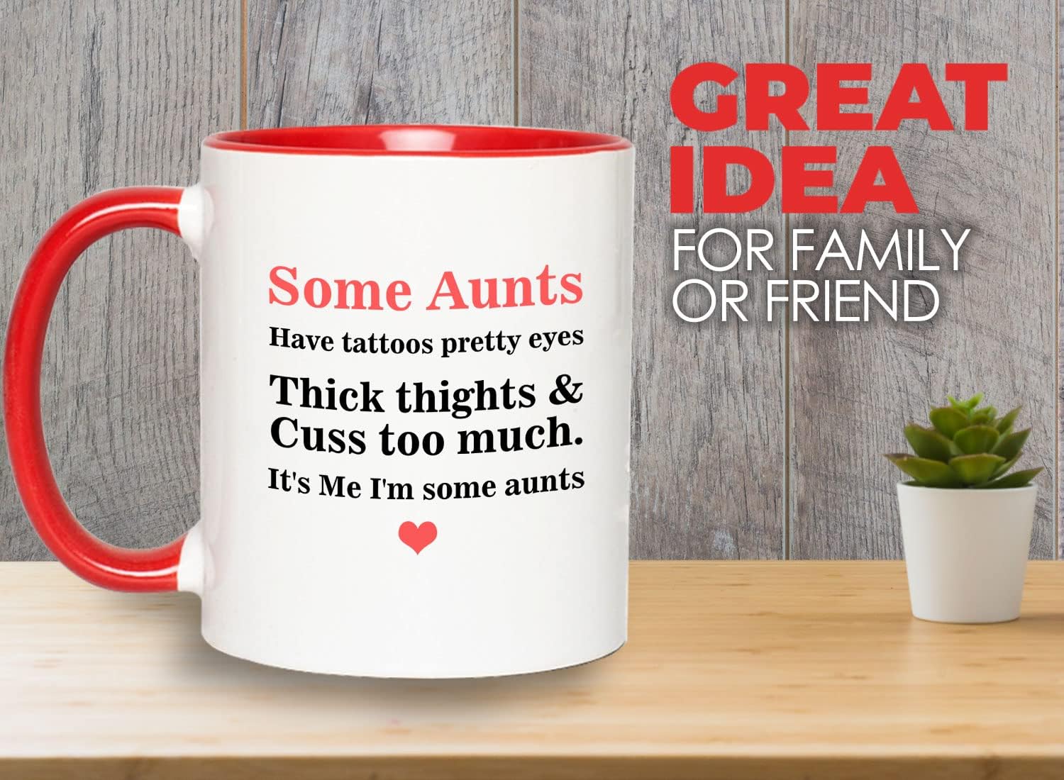 Funny Aunt 2Tone Red Novelty 11oz Mug