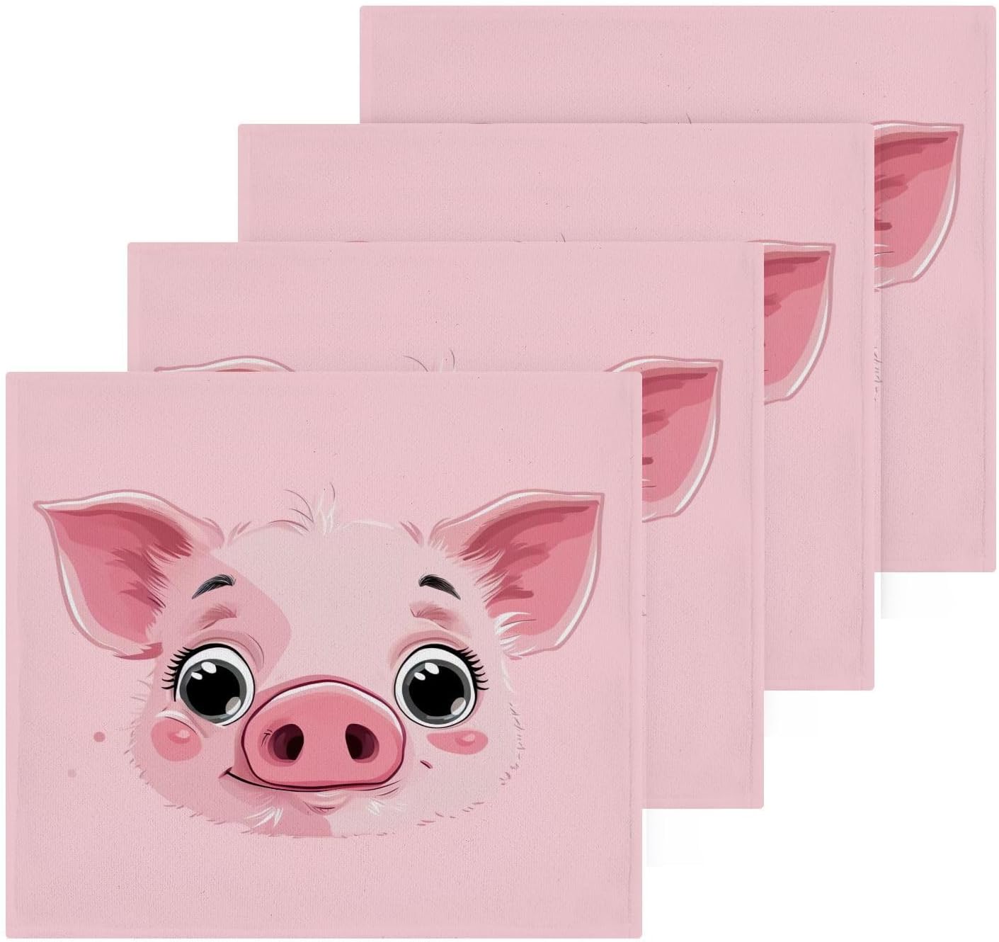 YETTASBINPink Pig Washcloth Set Soft Absorbent Cotton Face Towels