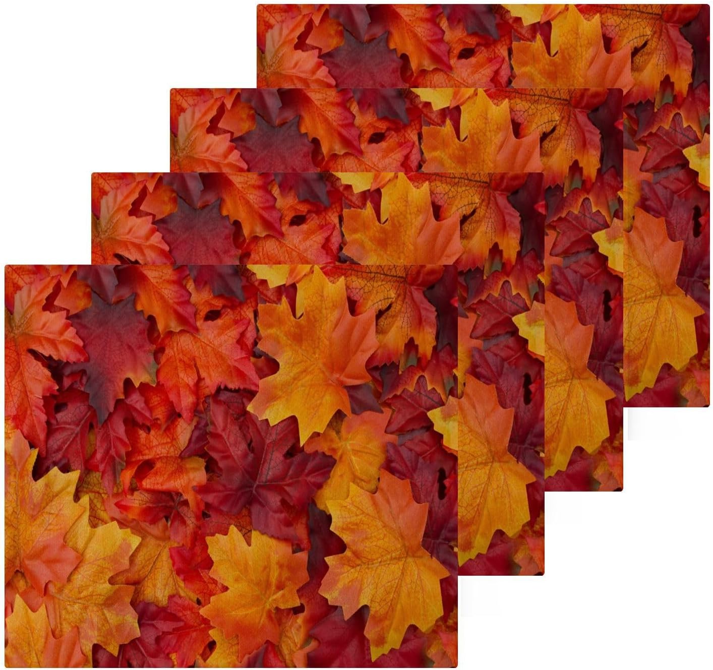 Autumn Leaves 12x12 Cotton Bath Towels Set