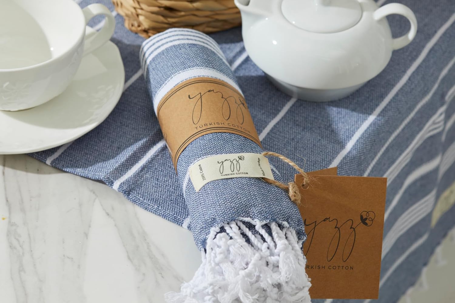 Indigo Delight Set of 2 Turkish Hand Towels