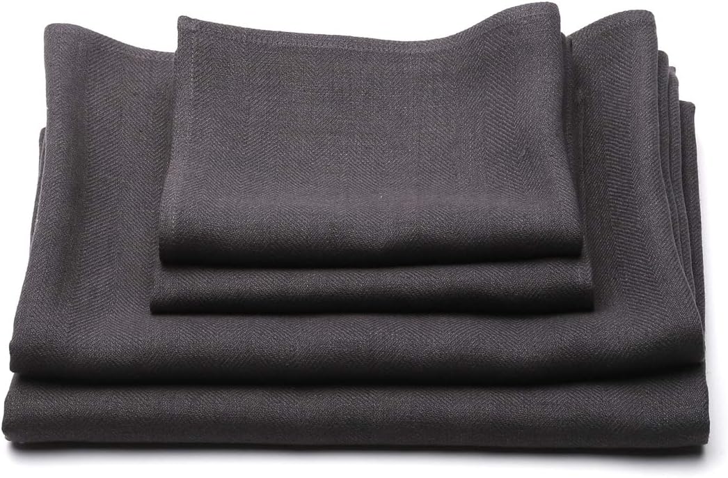 Luxury Linen Towels Set 2 Big 2 Hand Towels Grey