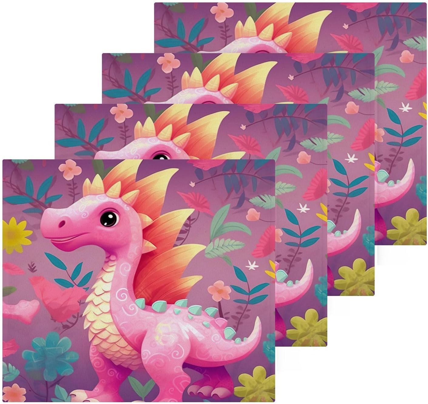Dinosaur-Shaped Soft Washcloth Set for Babies Reusable 12x12