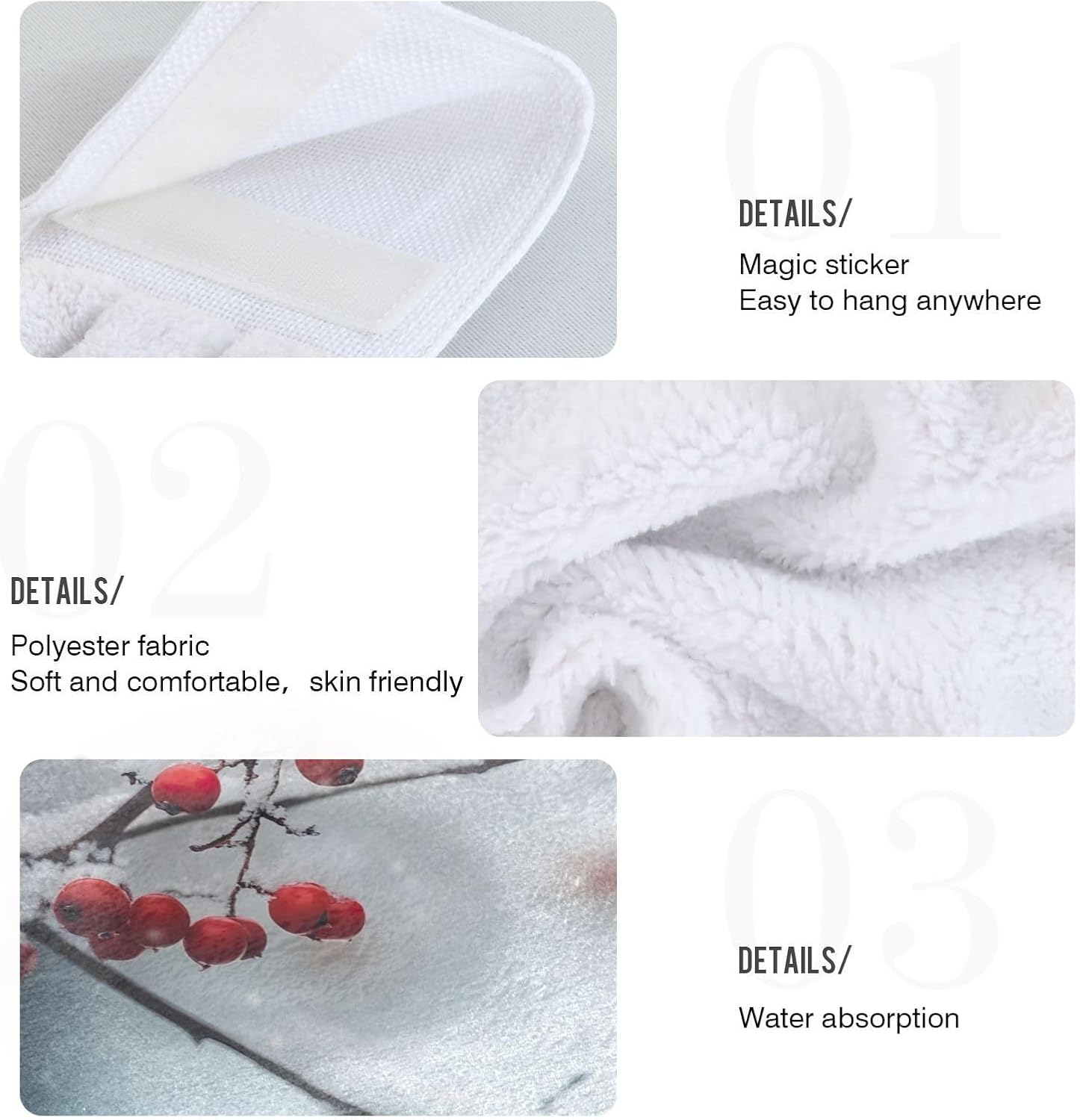 Winter Red Cardinal Hand Towels Set