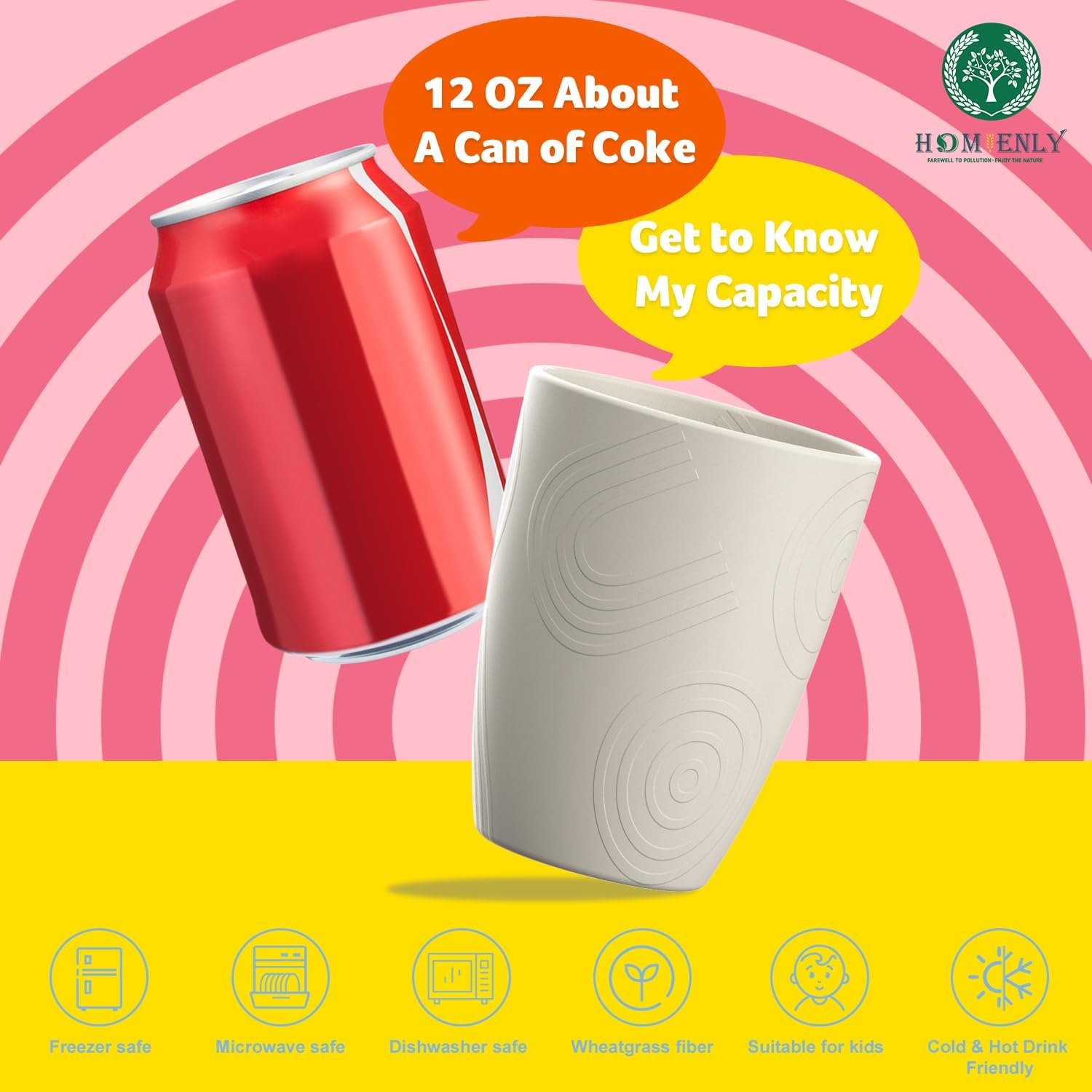 Eco-Friendly Wheat Straw Cups - Durable Safe