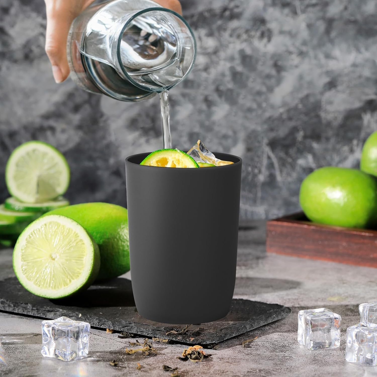 AstraLoom 4-Piece Unbreakable Bathroom Tumblers Toothbrush Organizer