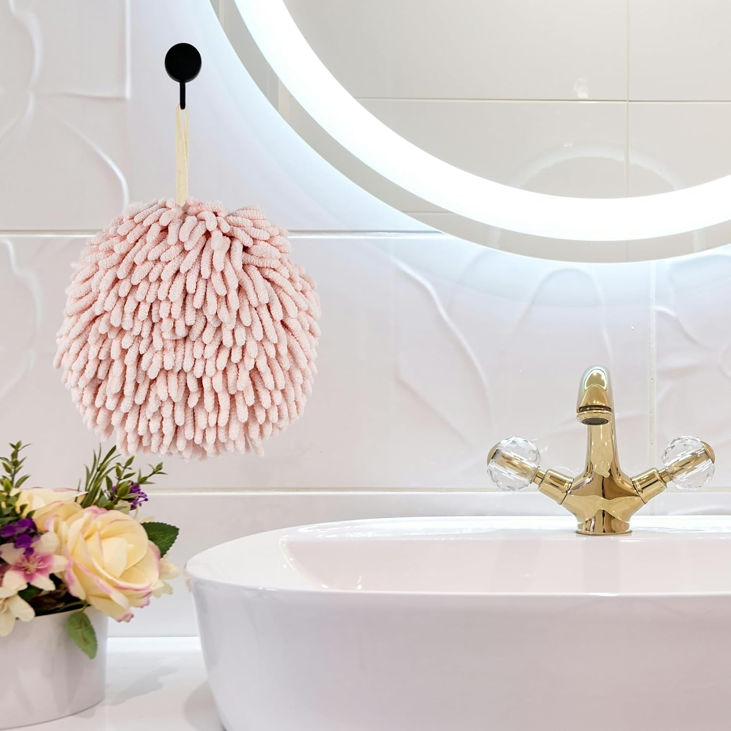 MEET WANT Fuzzy Ball Hand Towels