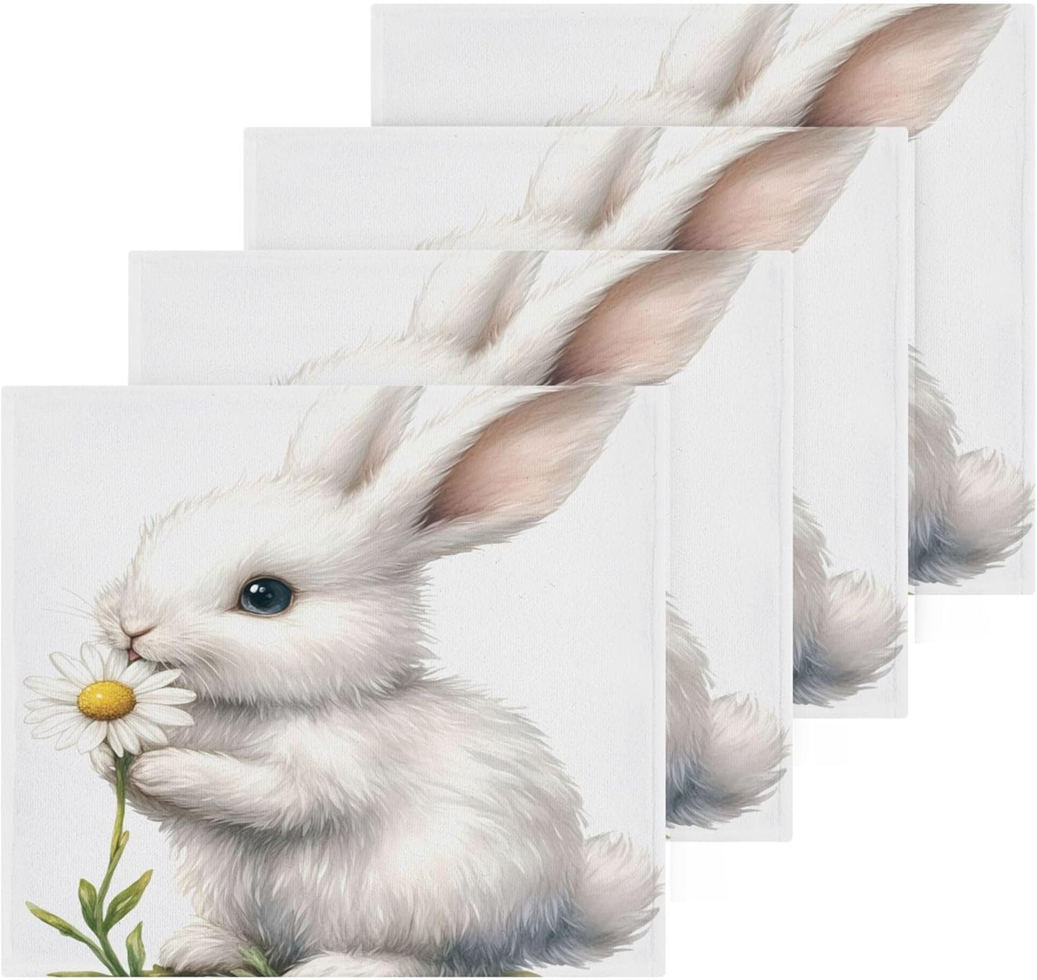 Kigai Bunny with Daisy 2 Pack Washcloths 1