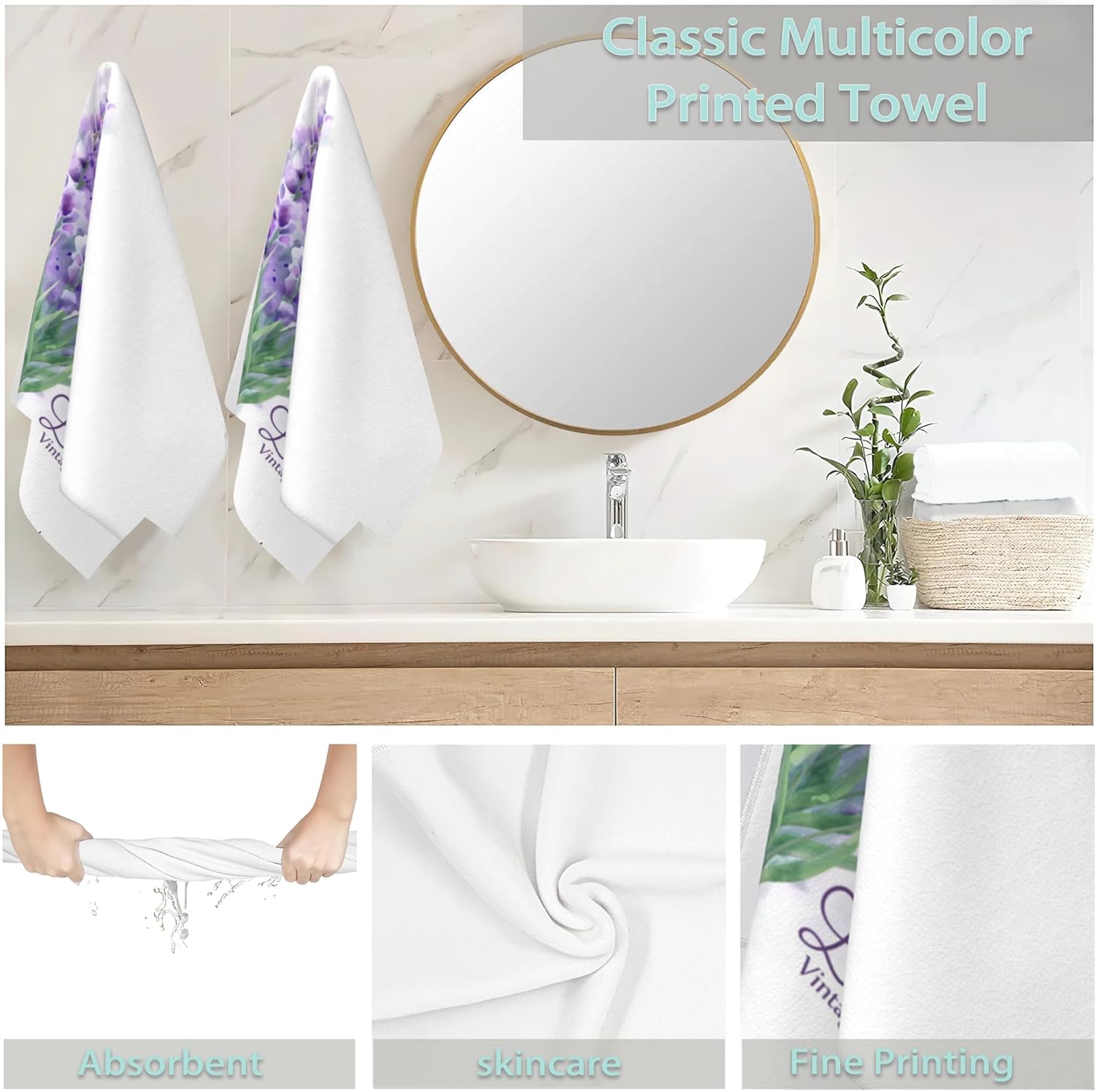 2-Pack Decorative Microfiber Hand Towels