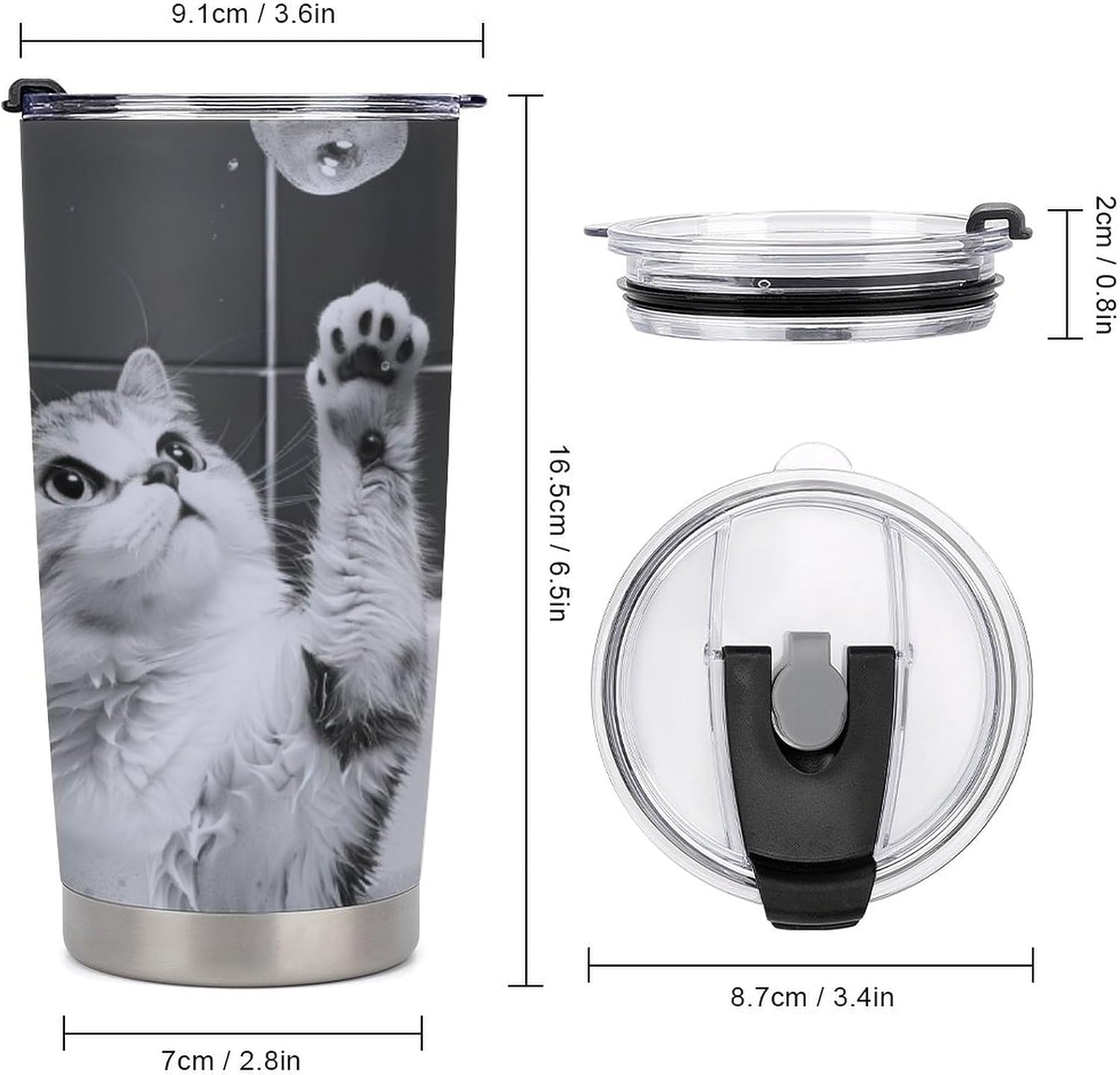 Cute Cat Insulated Stainless Steel Tumbler 20 Oz