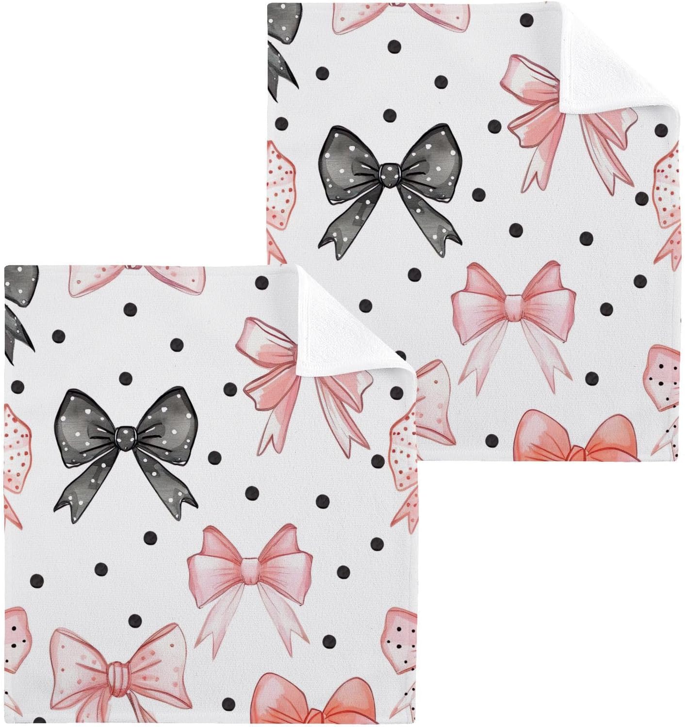 Bow Dots Washcloth Set