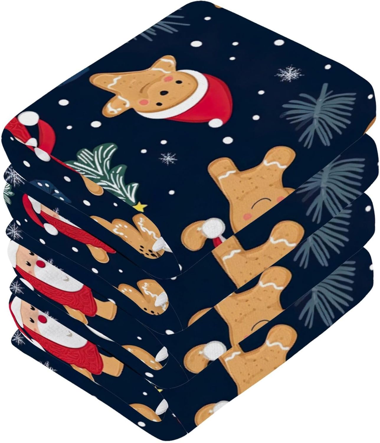 Cute Christmas Washcloth Set Multi-Purpose Fast Drying