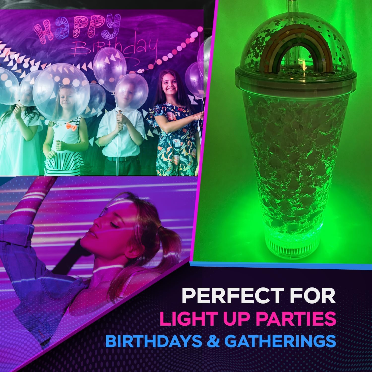 Unicorn LED Light Up Cup with Straw 16oz