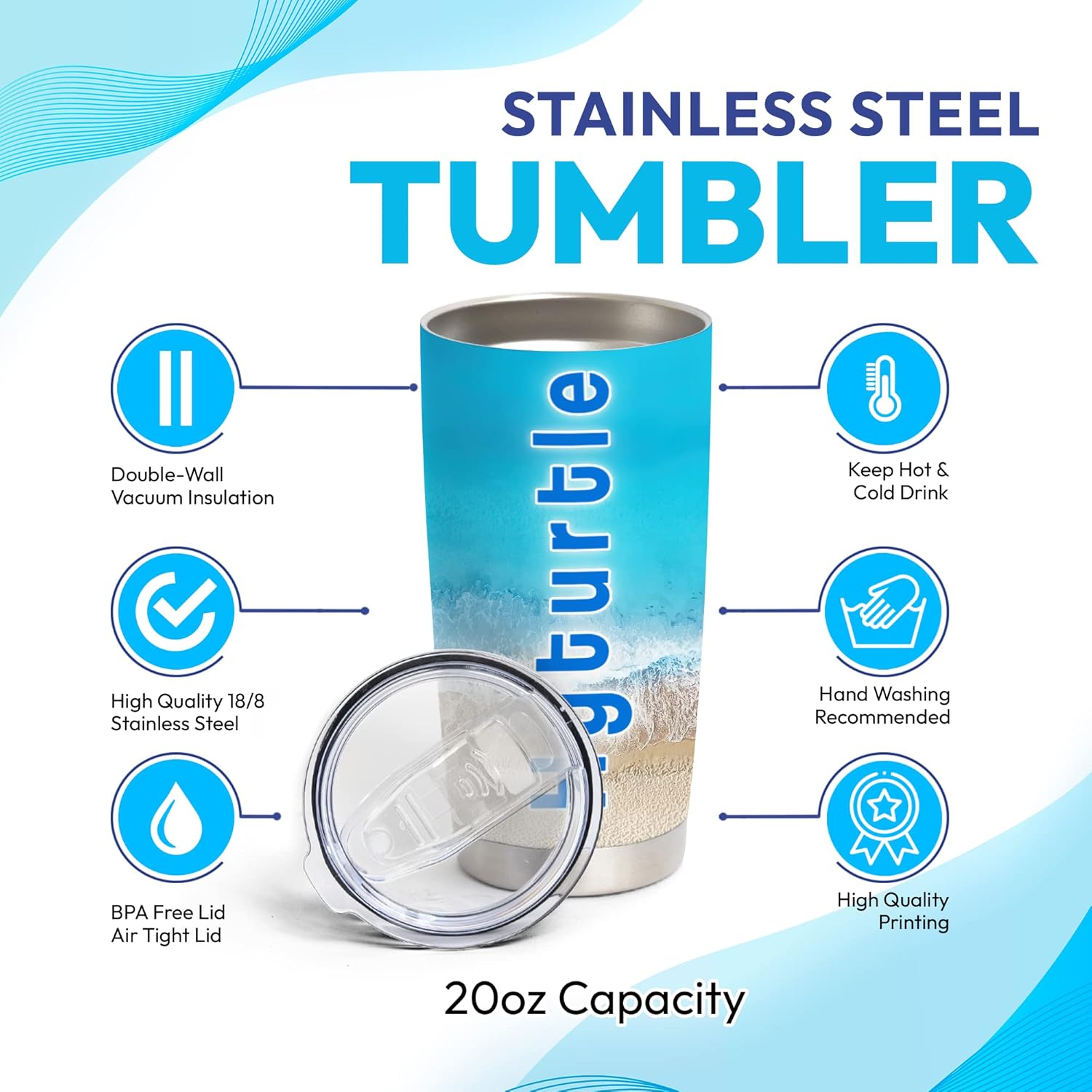 Personalized Sunflower Stainless Steel Tumbler
