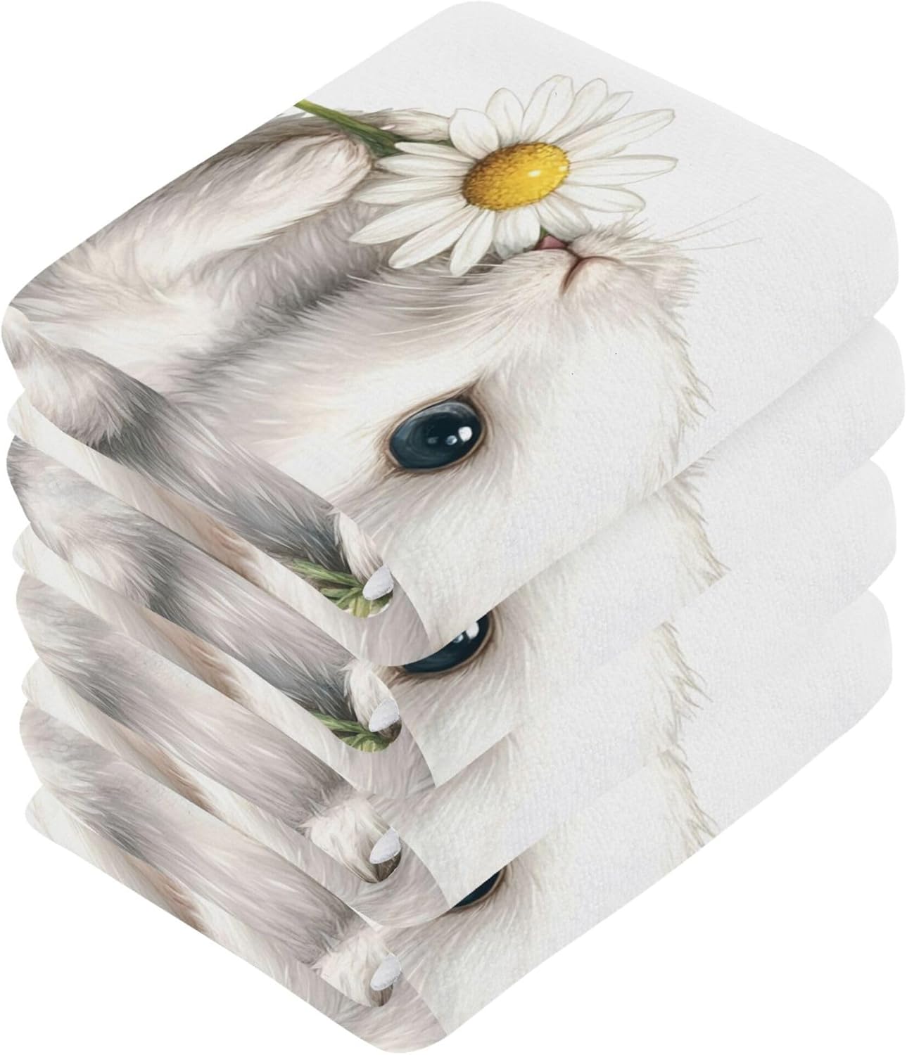 Kigai Bunny with Daisy 2 Pack Washcloths 1