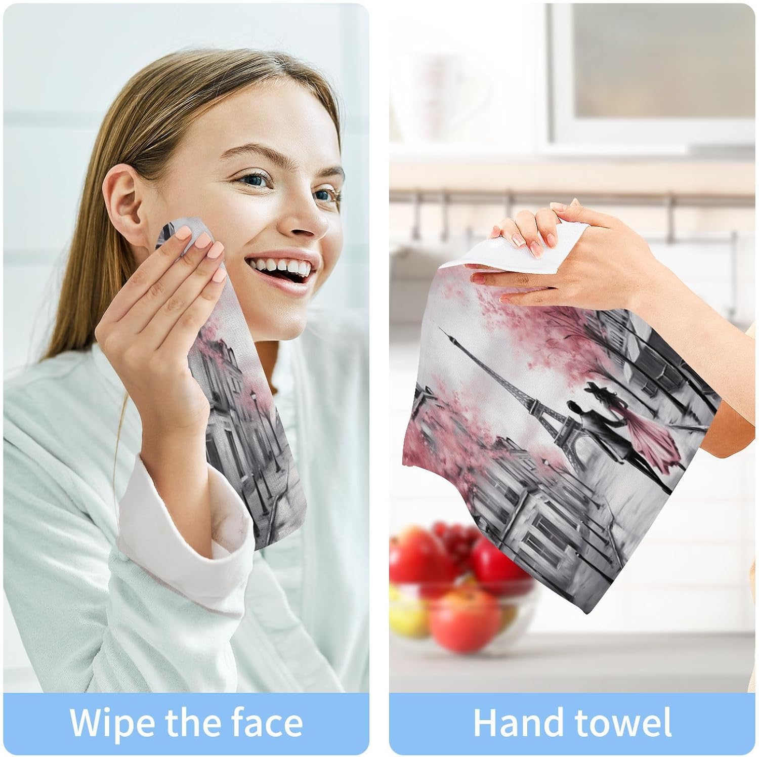 Eiffel Tower Face Towels Set