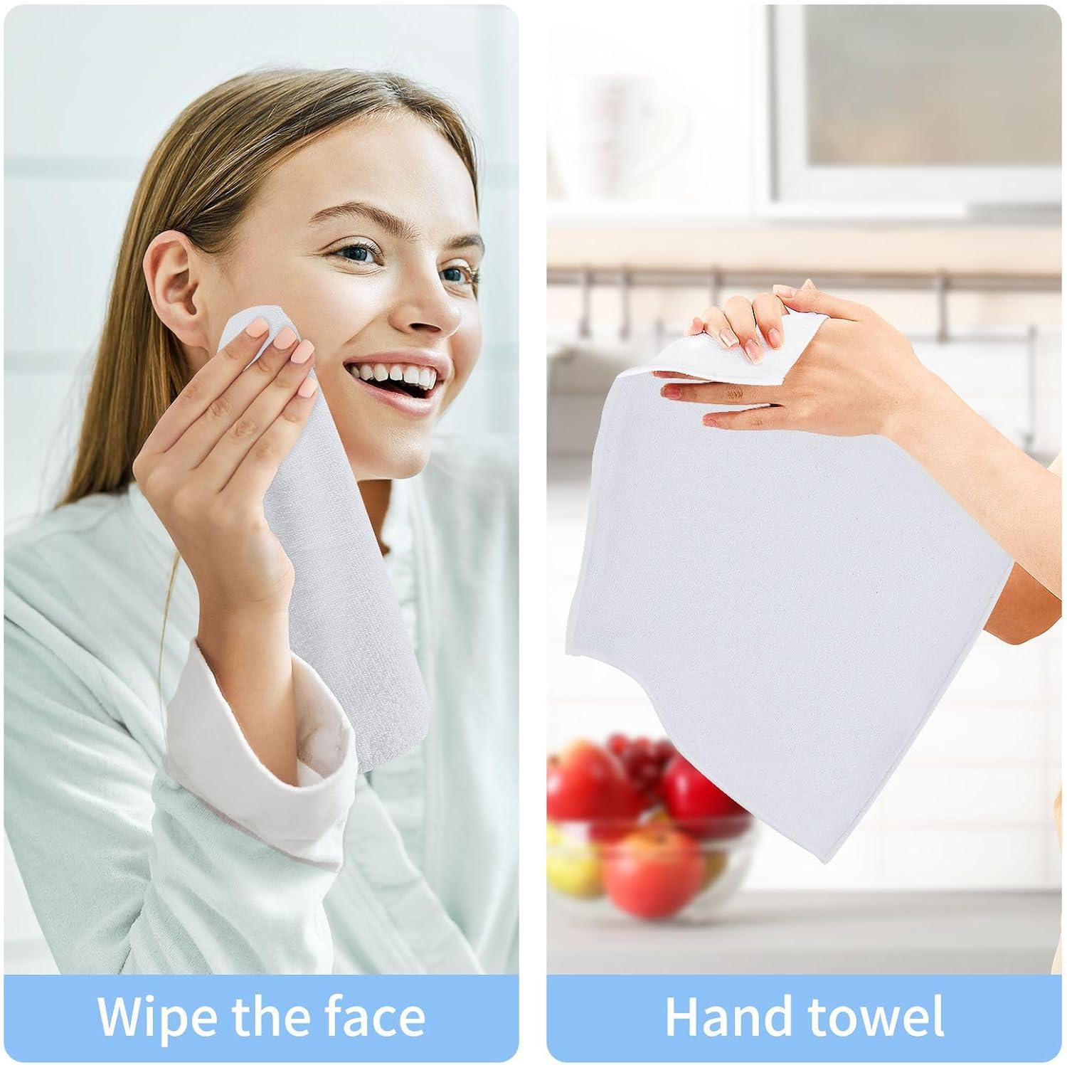Two Soft 12x12 Washcloths for Hand and Face