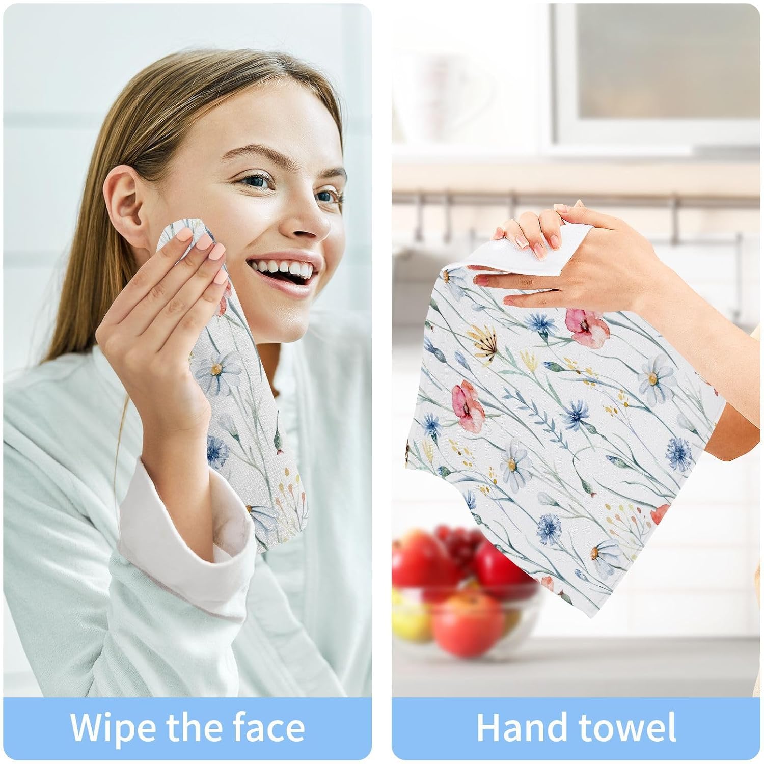 Takiito Premium Soft Cotton Washcloth Set 12x12 in 4-Pack