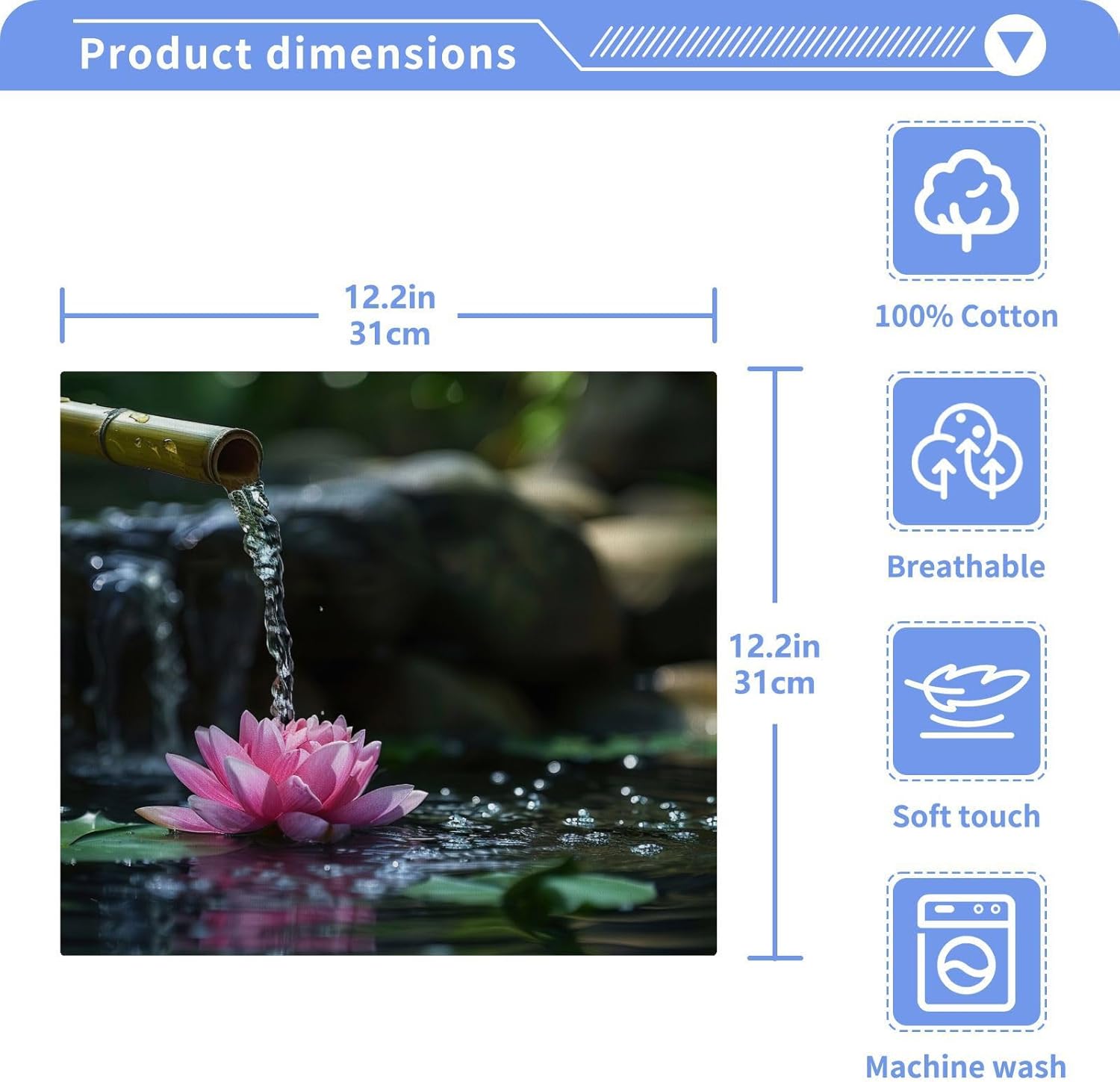 YETTASBIN Zen Basalt Garden Washcloths 2 Pack