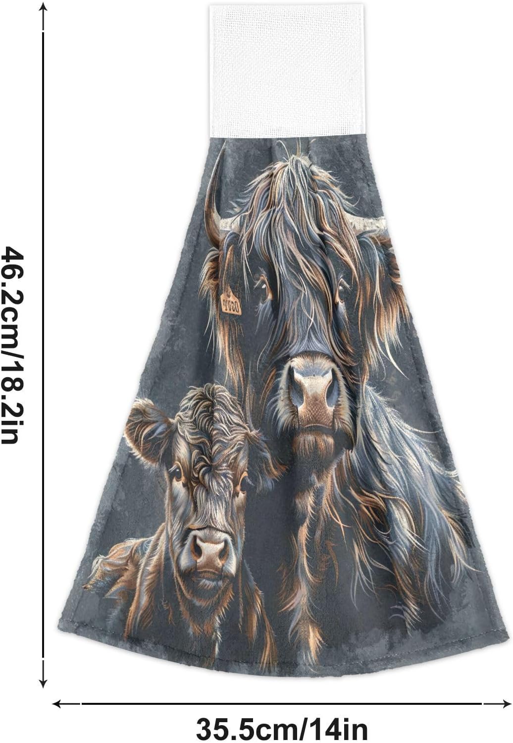Highland Cow and Calf Kitchen Towels 182x14