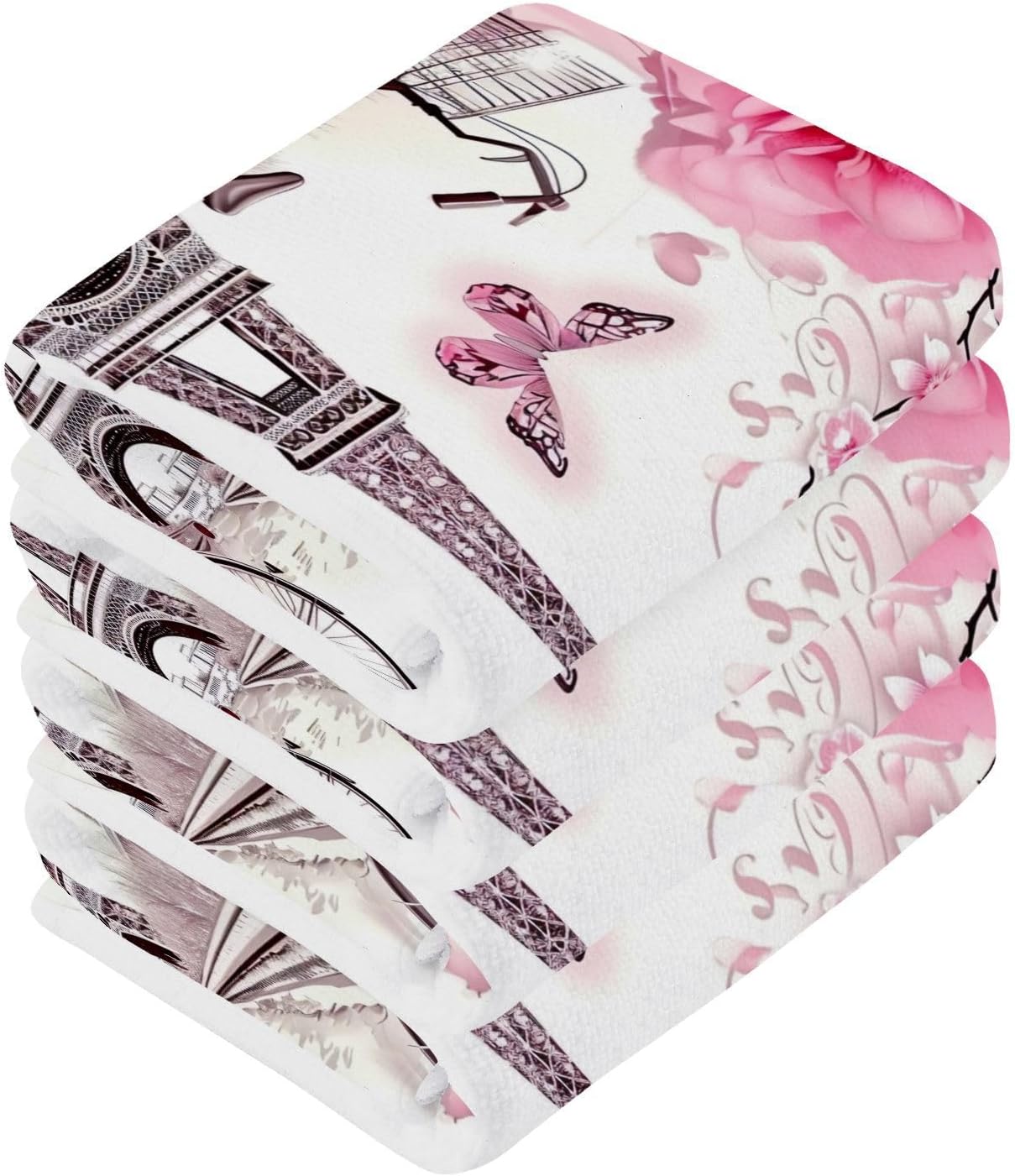 YETTASBIN Eiffel Tower Washcloths 2 Pack