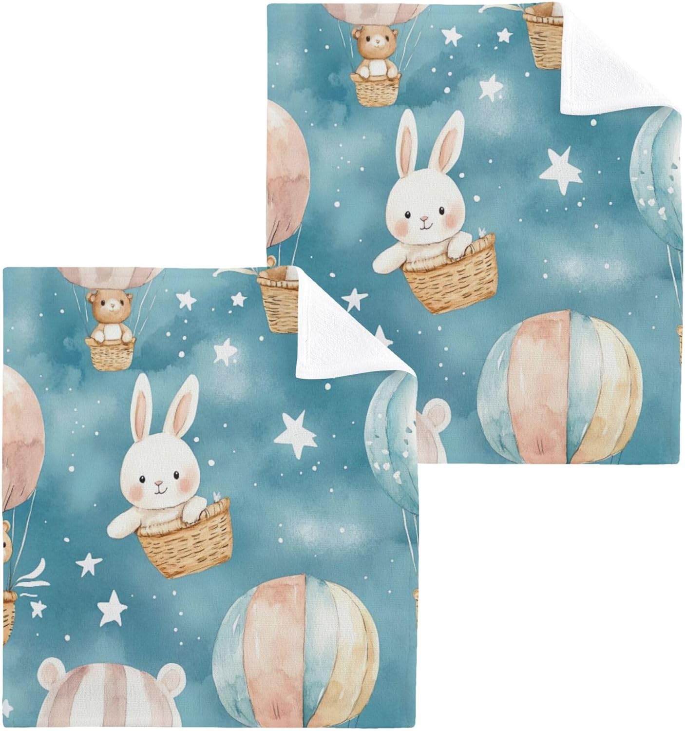 Quick-Drying 12x12 Absorbent Washcloth with Bear Ideal for Home Travel