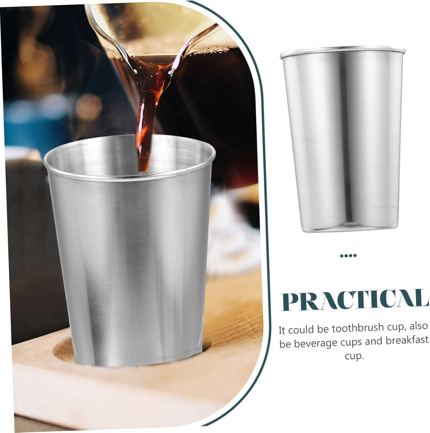 Stainless Steel Toothbrush Tumbler 180ml Strategically Placed for Daily Care
