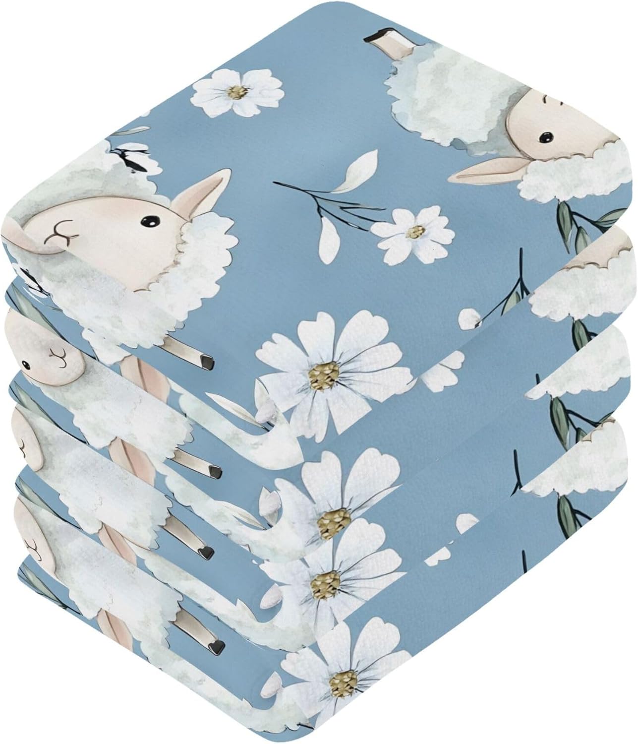 XiguaCute Baby Sheep Washcloth Set Fast Drying Multi-Purpose 12x12 Inch