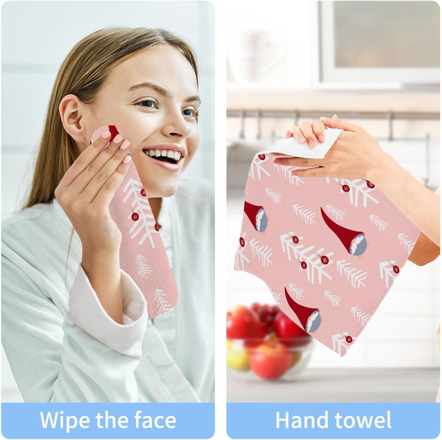 Xigua Christmas Gnomes Washcloths - Cheerful Durable