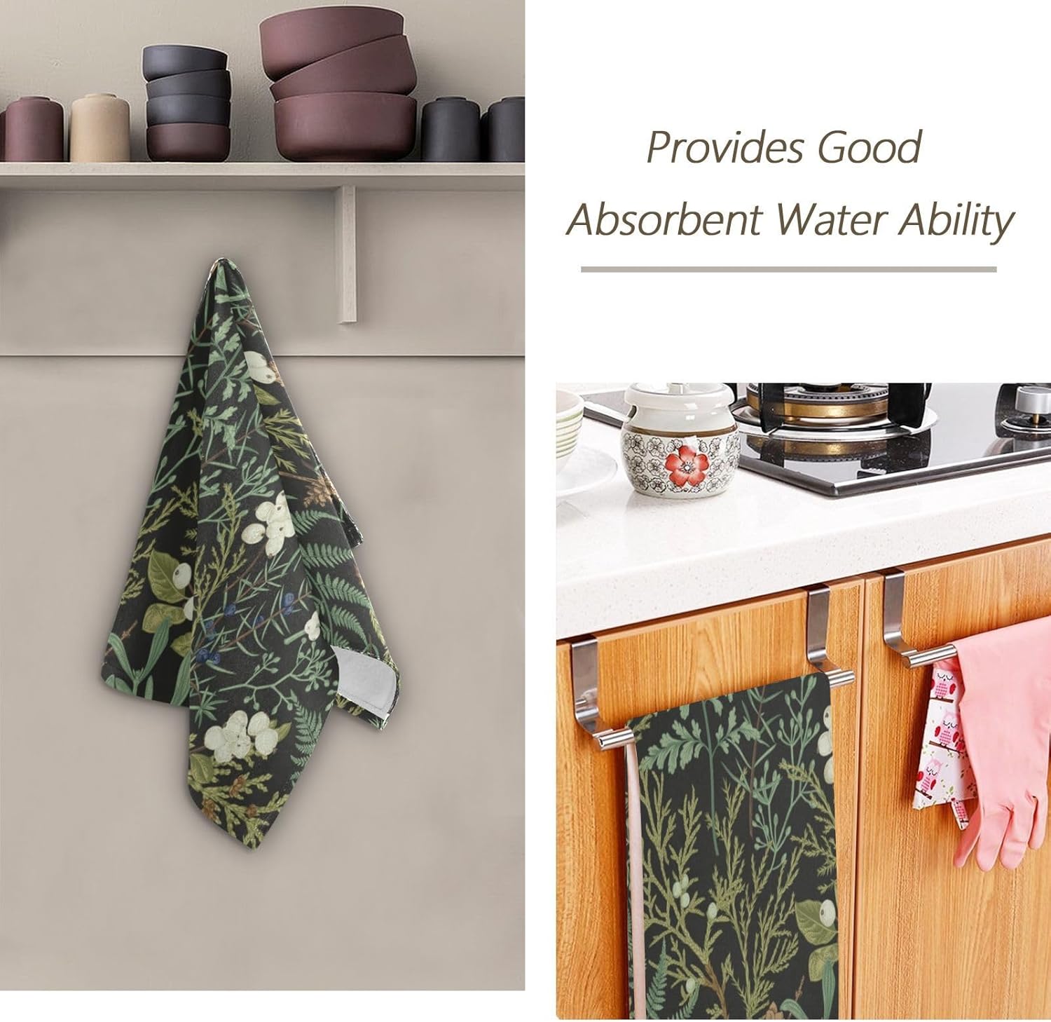 XALOGEER Botanical Floral Hand Towels Set