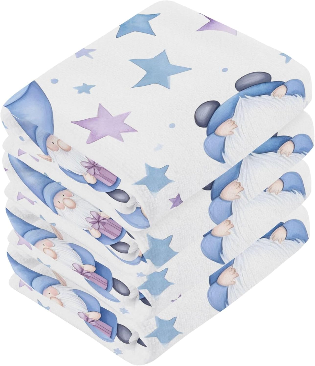 Xigua Watercolor Gnomes Washcloth Set 2-12 Pk