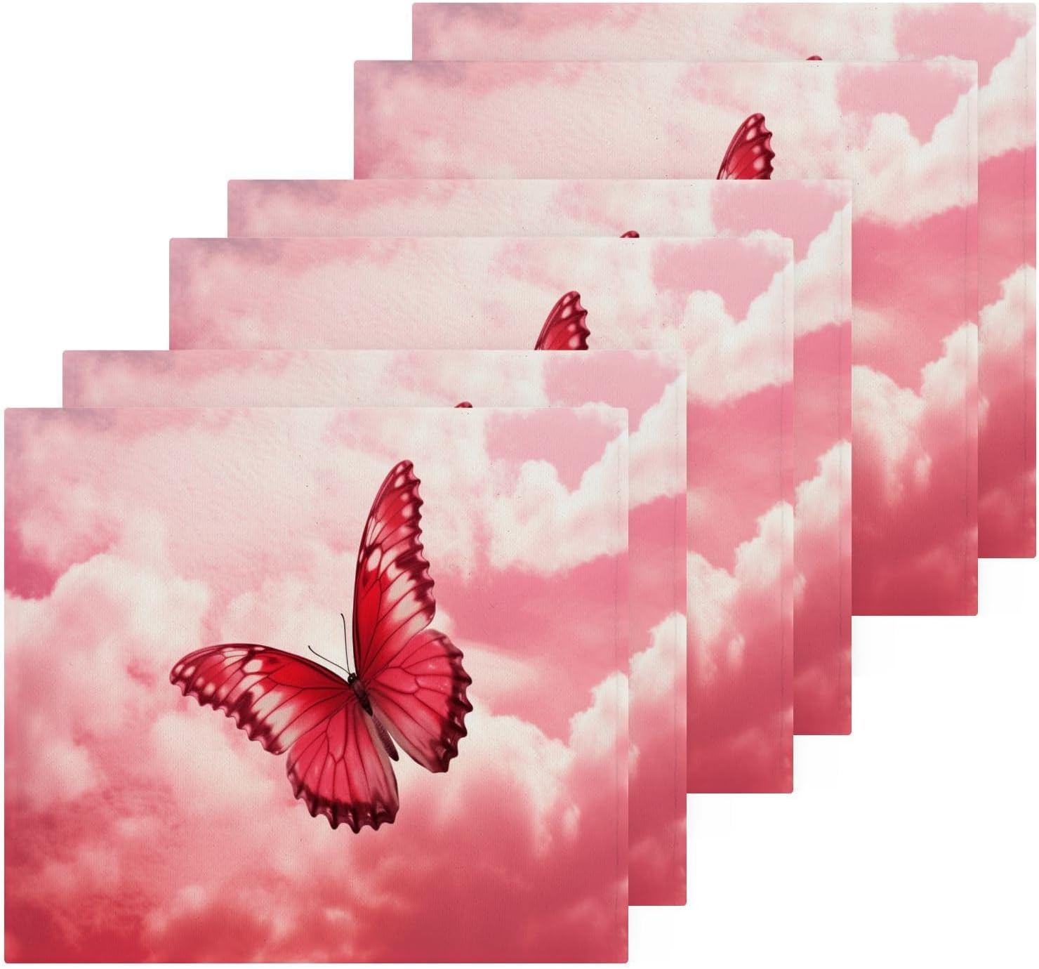 Soft Reusable Pink Butterfly Washcloths