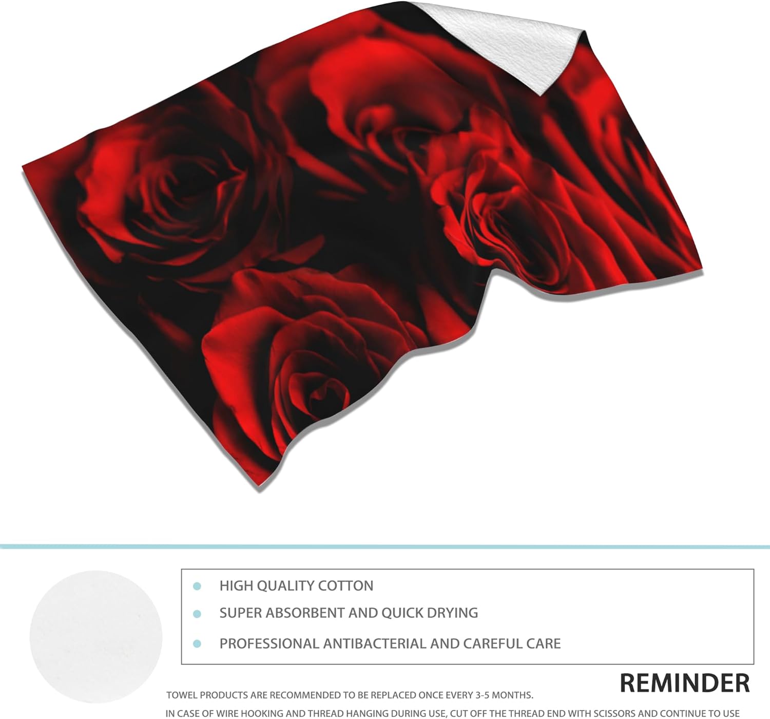 ultra-soft rose bath towels luxury polyester cotton elegant abstract red rose design