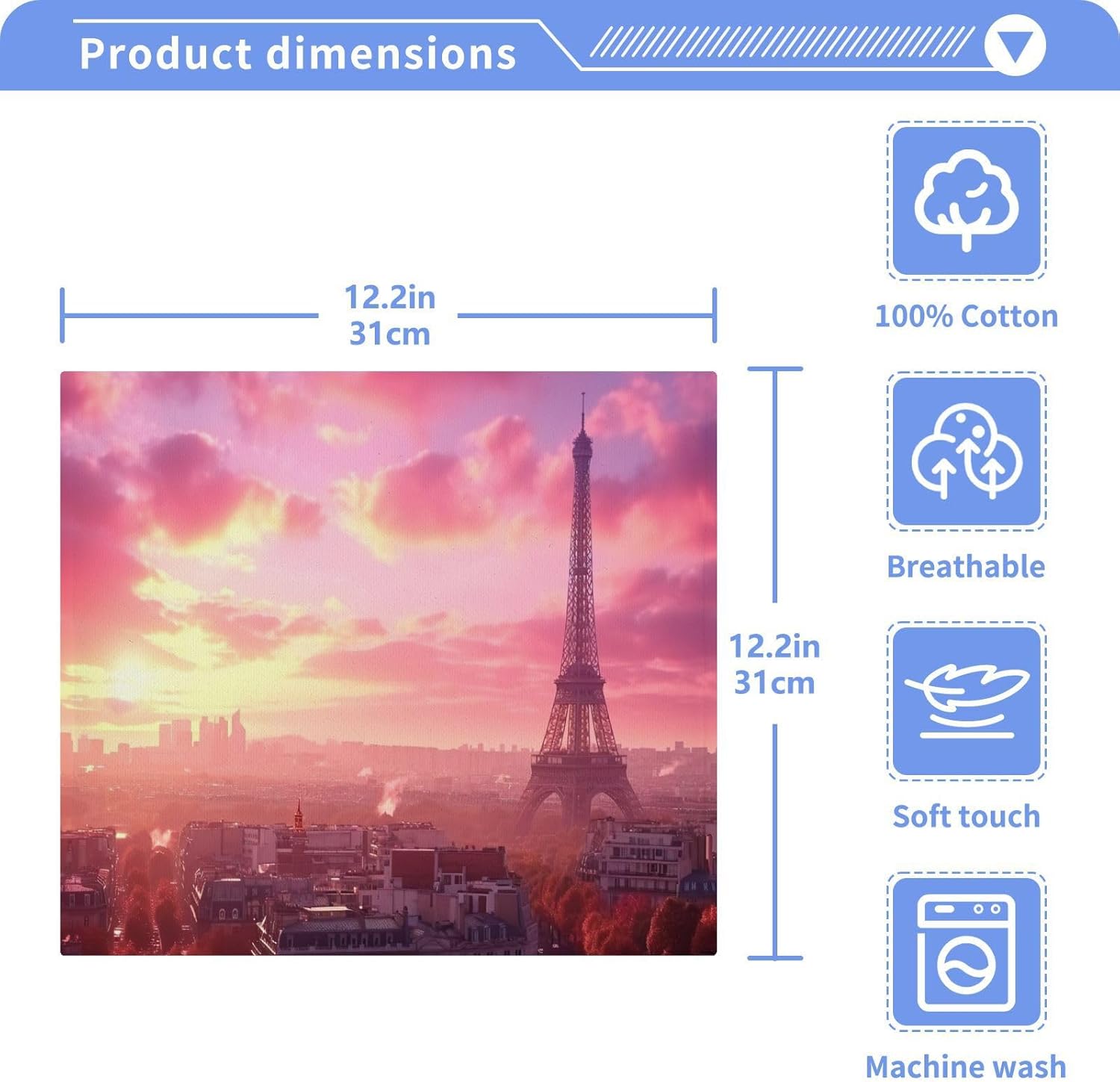 Eiffel Tower Washcloths 2 Pack