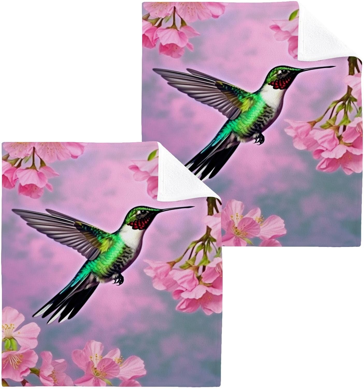 YETTASBIN Hummingbird Washcloths 2 Pack