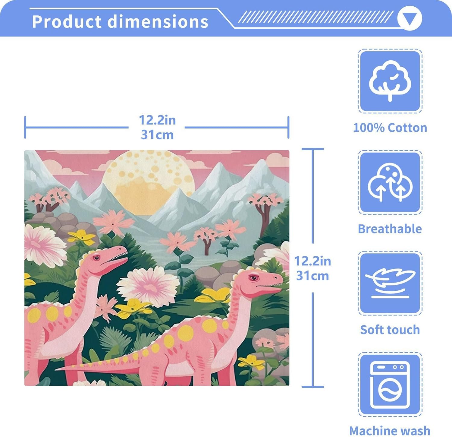 Dinosaur-themed Face Towel Set for Kids Babies